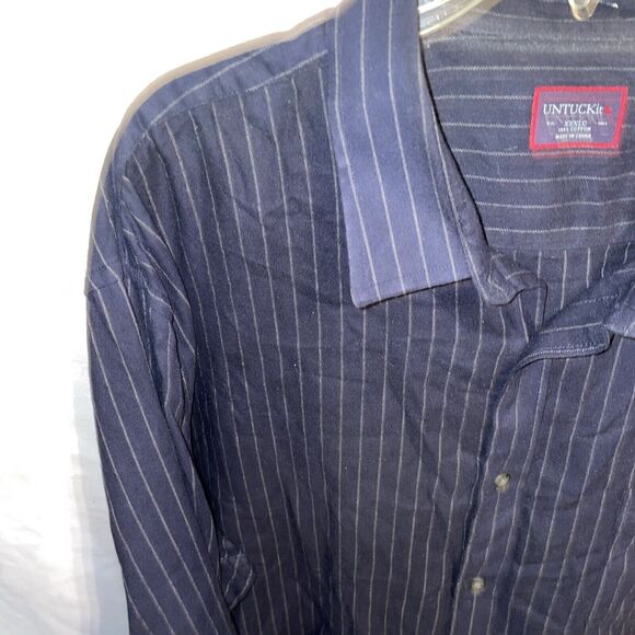 Untuckit Men’s Dress Shirt Size 3XL Black Striped Going Out Party - Picture 5 of 12